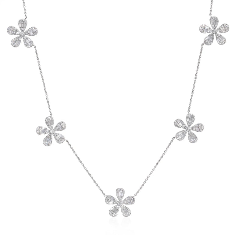 Diamond flower necklace