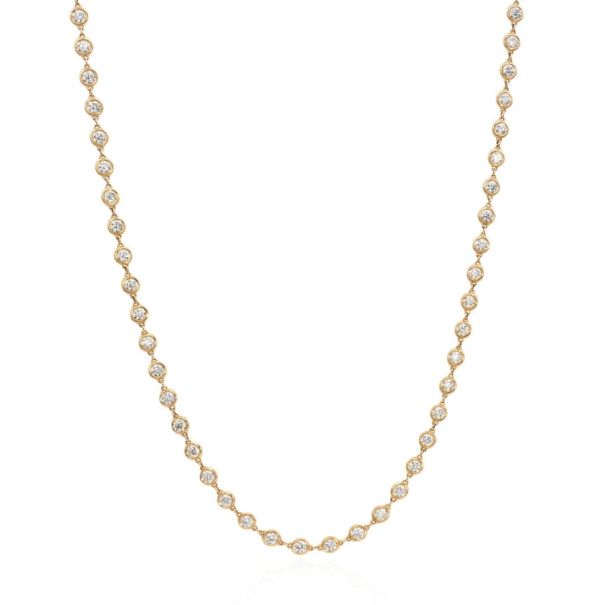 18k yellow gold diamond chain necklace