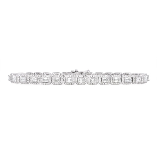 Diamond cluster flexible bracelet