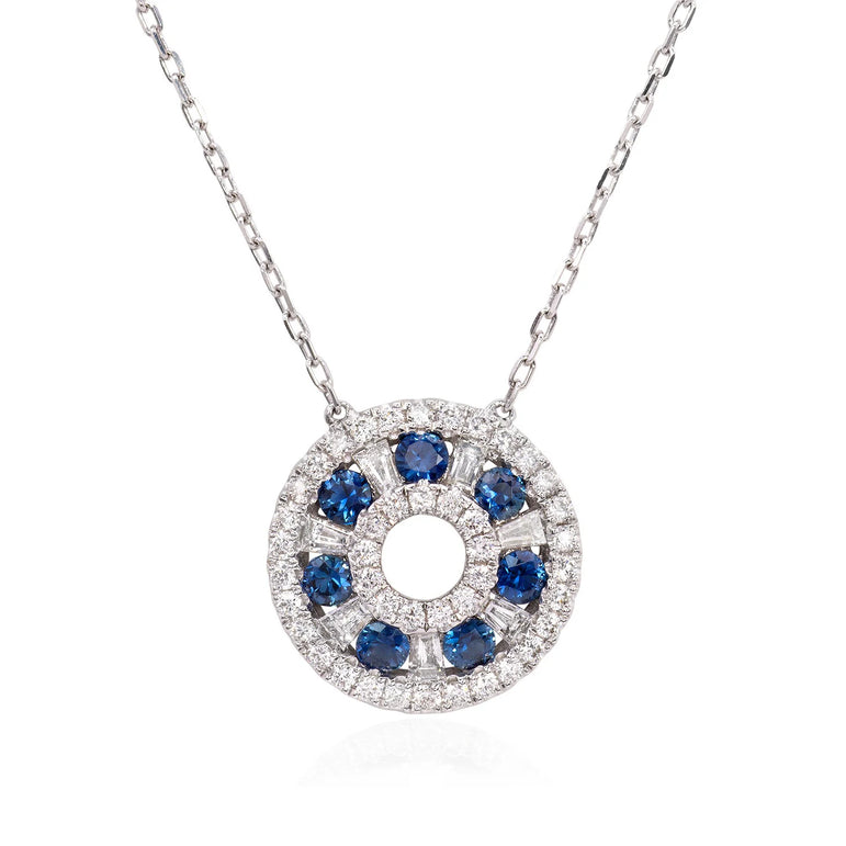 Diamond and sapphire necklace