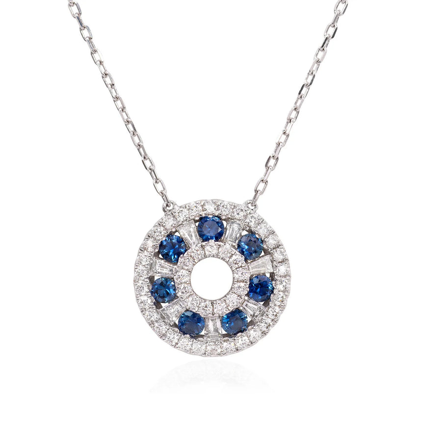 Diamond and sapphire necklace