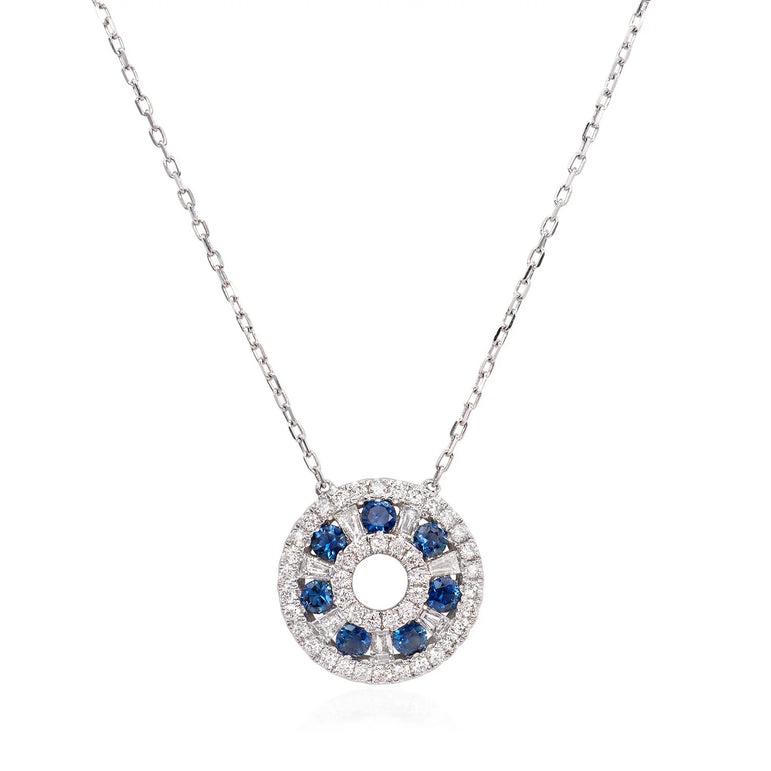 Diamond and sapphire necklace