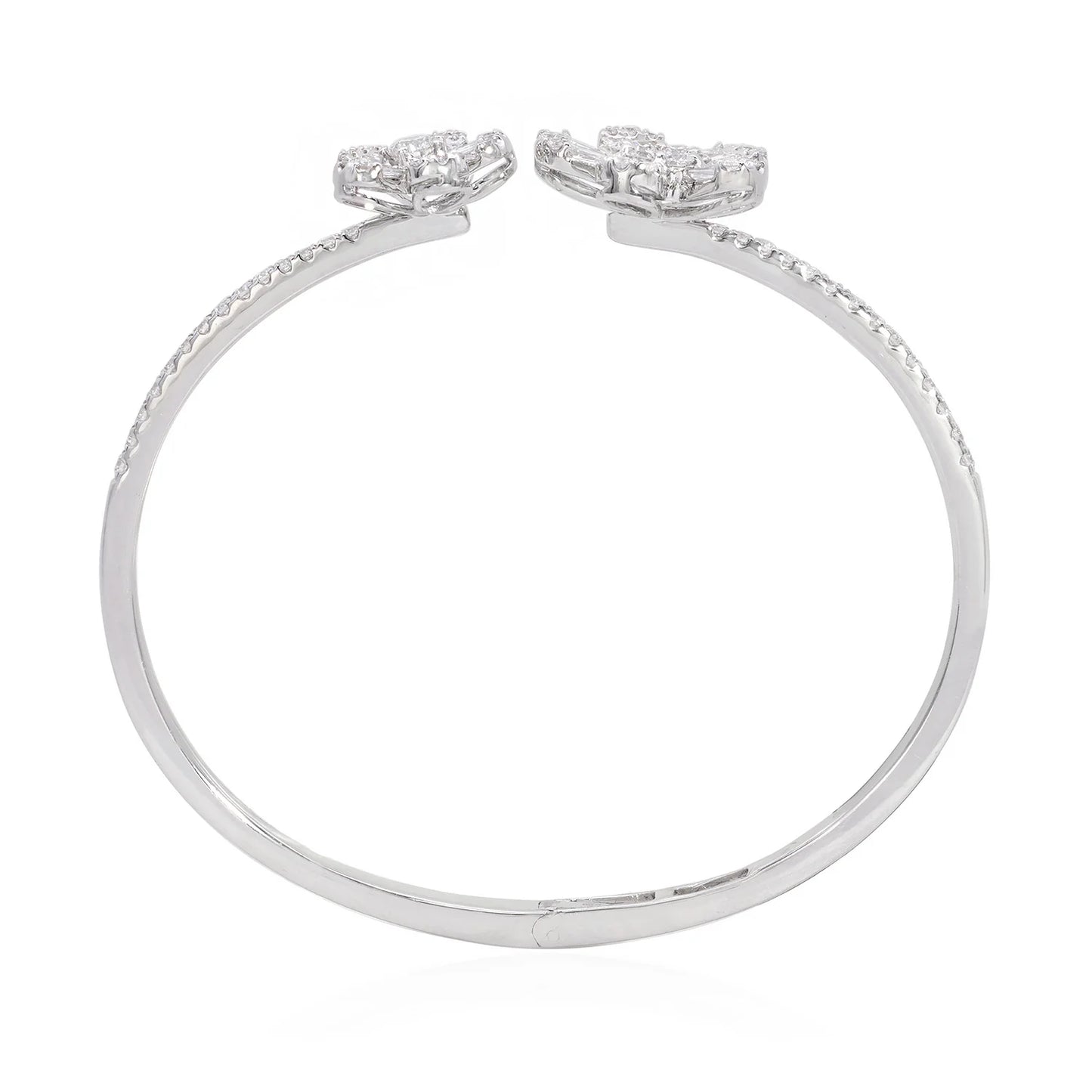 diamond flower bangle bracelet