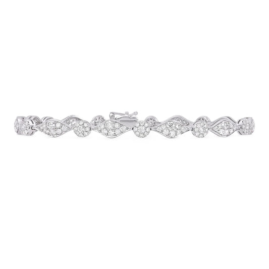 White gold diamond flexible bracelet