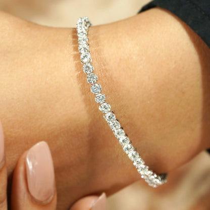 Tennis Bracelet With Lab Grown Diamond 14k White Gold