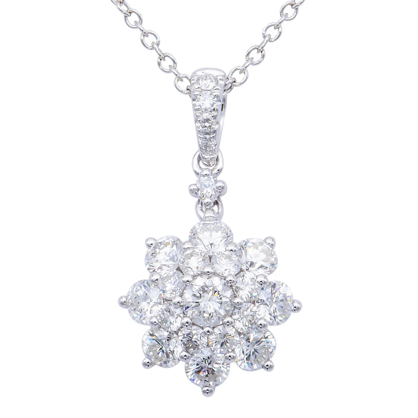 18k white gold diamond pendant necklace