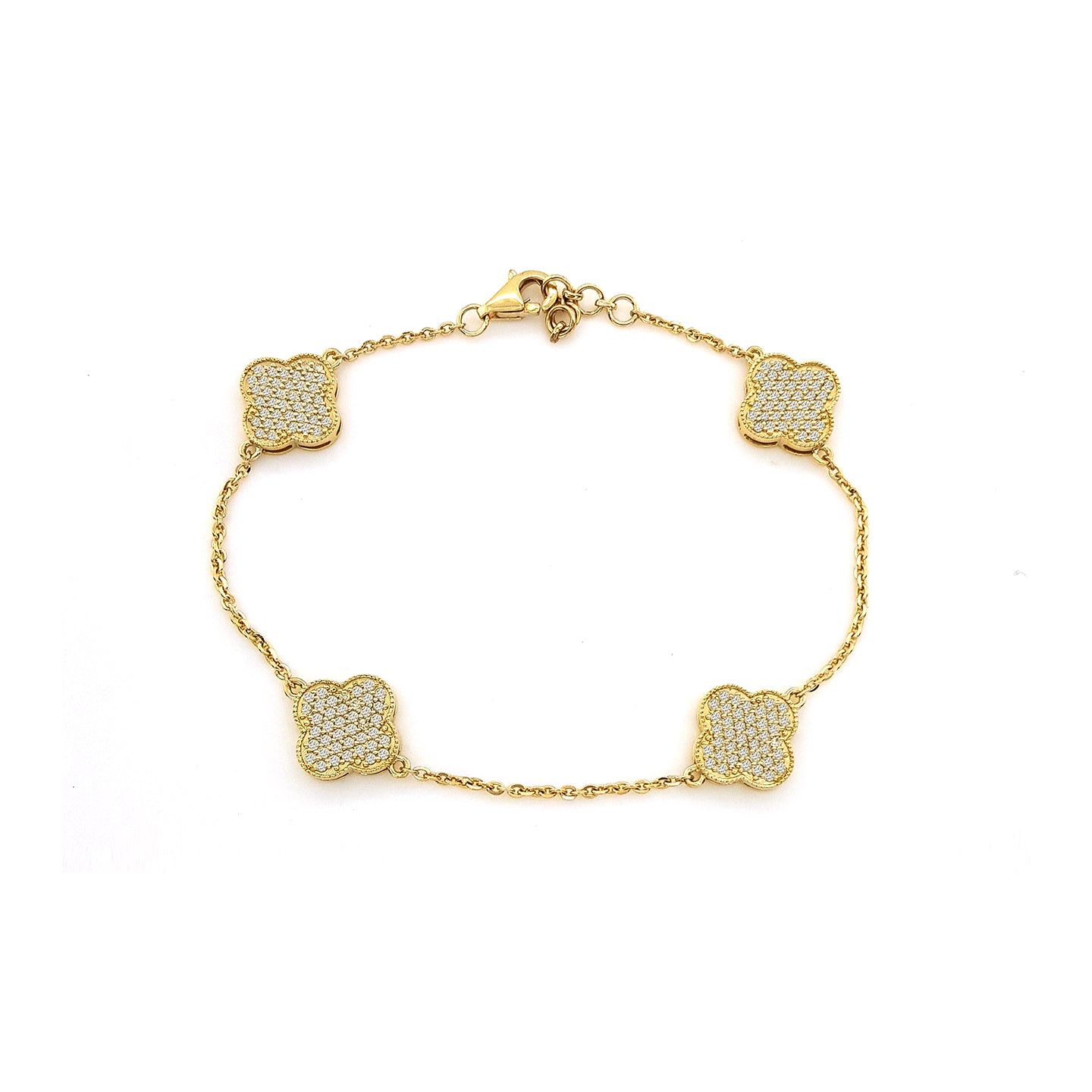 clover bracelet | 119 diamond pcs | 0.99ctw natural diamond | 14k gold