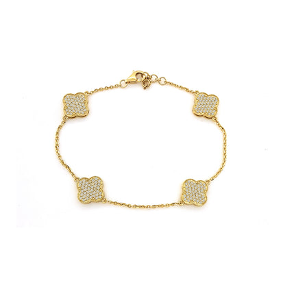 Clover Bracelet | 119 Diamond pcs | 0.99ctw Natural Diamond | 14k Gold