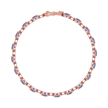Tanzanite Tennis Bracelet | 140 Diamond pcs | 0.62ctw Natural Diamond | 14k Gold