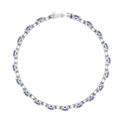 Tanzanite Tennis Bracelet | 140 Diamond pcs | 0.62ctw Natural Diamond | 14k Gold