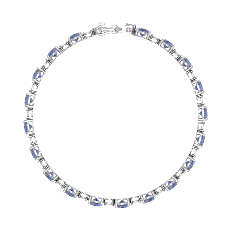 Tanzanite Tennis Bracelet | 140 Diamond pcs | 0.62ctw Natural Diamond | 14k Gold