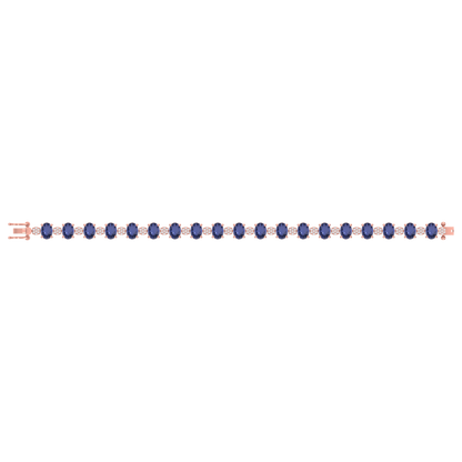 Tanzanite Tennis Bracelet | 140 Diamond pcs | 0.62ctw Natural Diamond | 14k Gold