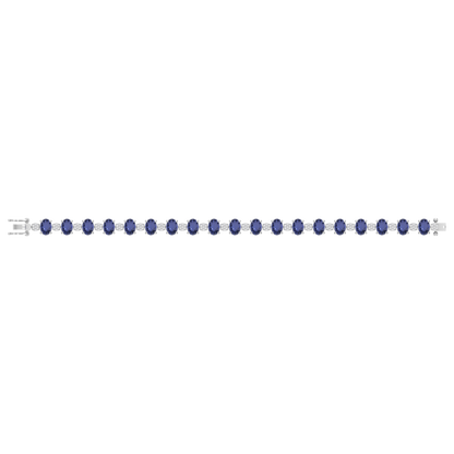 Tanzanite Tennis Bracelet | 140 Diamond pcs | 0.62ctw Natural Diamond | 14k Gold