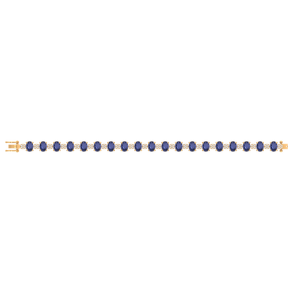 Tanzanite Tennis Bracelet | 140 Diamond pcs | 0.62ctw Natural Diamond | 14k Gold