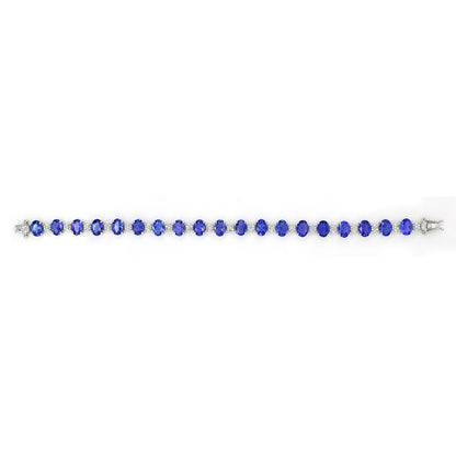 Tanzanite Tennis Bracelet | 140 Diamond pcs | 0.62ctw Natural Diamond | 14k Gold