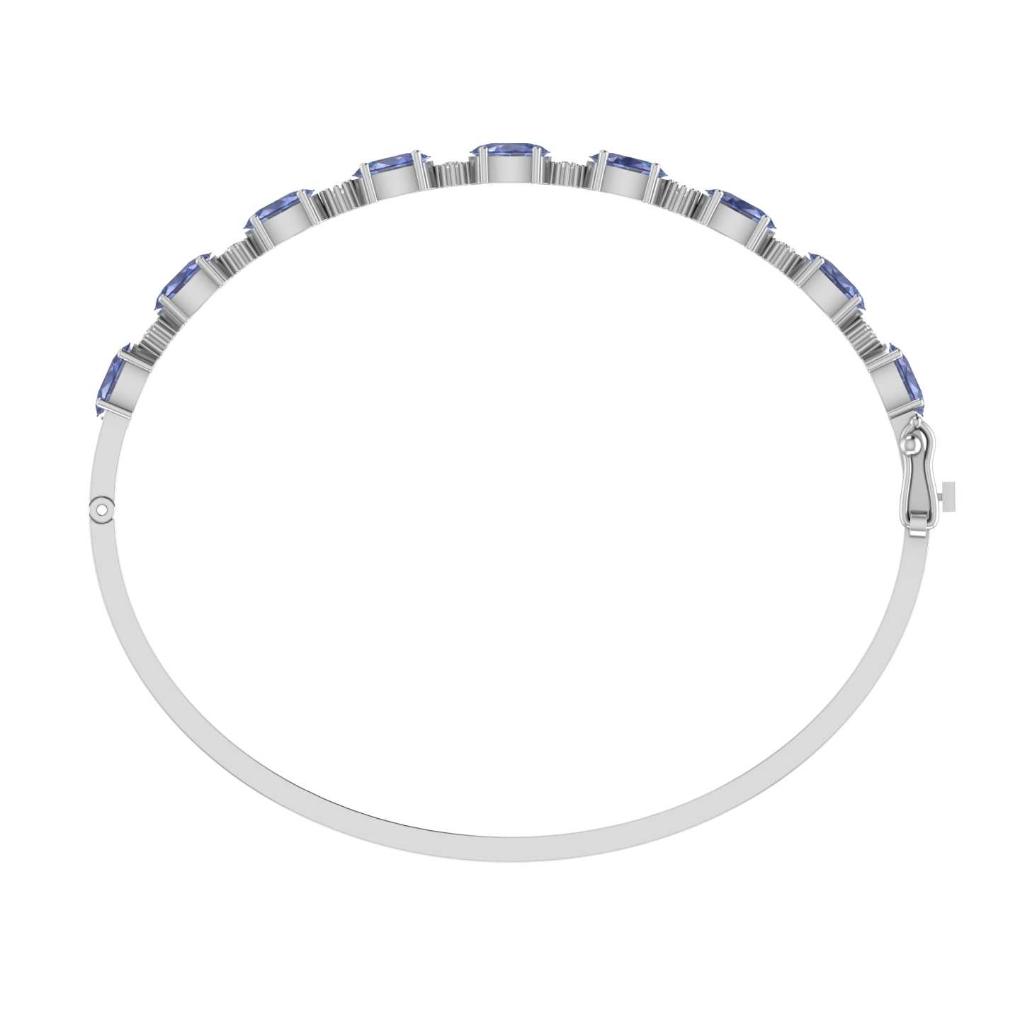 tanzanite oval-round bracelet | 8 diamond pcs | 0.28ctw natural diamond | 14k gold