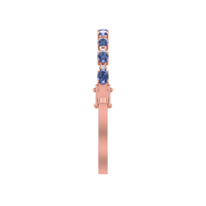 Tanzanite Oval-Round Bracelet | 8 Diamond pcs | 0.28ctw Natural Diamond | 14k Gold