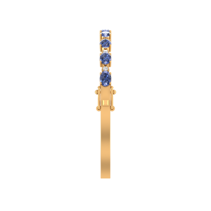 Tanzanite Oval-Round Bracelet | 8 Diamond pcs | 0.28ctw Natural Diamond | 14k Gold