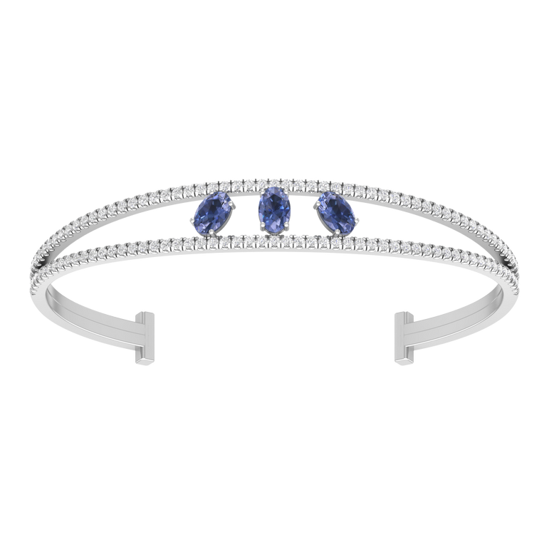 Tanzanite Bracelet | 114 Diamond pcs | 1.34 Natural Diamond | 14k Gold