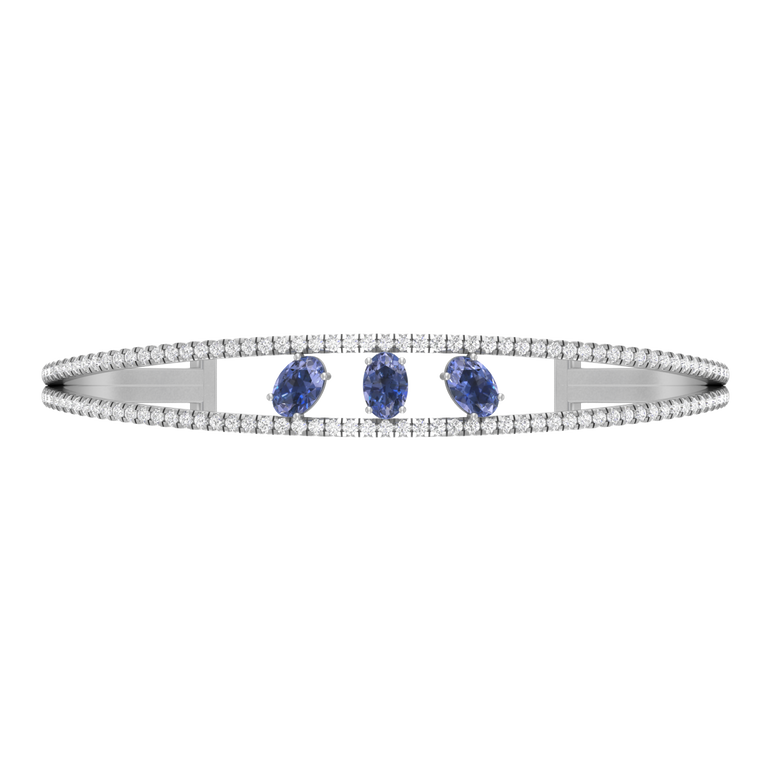 Tanzanite Bracelet | 114 Diamond pcs | 1.34 Natural Diamond | 14k Gold