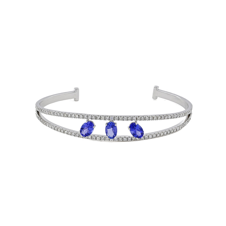 Tanzanite Bracelet | 114 Diamond pcs | 1.34 Natural Diamond | 14k Gold