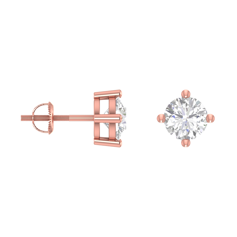 Studs Earrings | 2 Diamond pcs | 1.13ctw Natural Diamond | 14k Gold