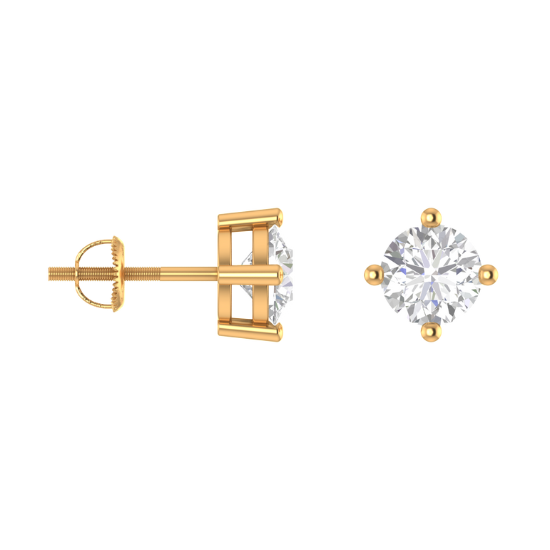 Studs Earrings | 2 Diamond pcs | 1.13ctw Natural Diamond | 14k Gold