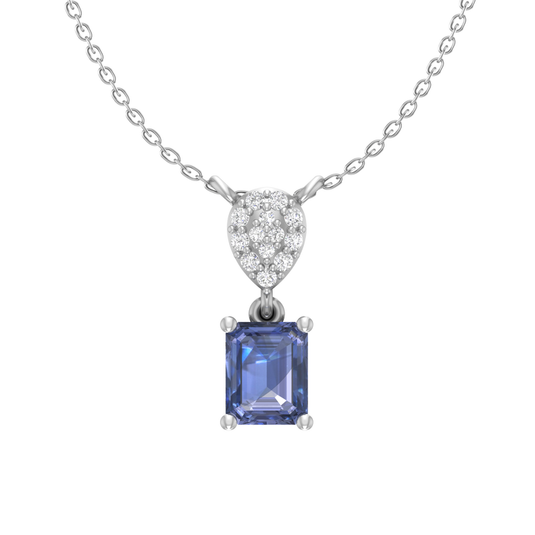 Tanzanite Pendant | 13 Diamond pcs | 0.06ctw Natural Diamond | 14k Gold