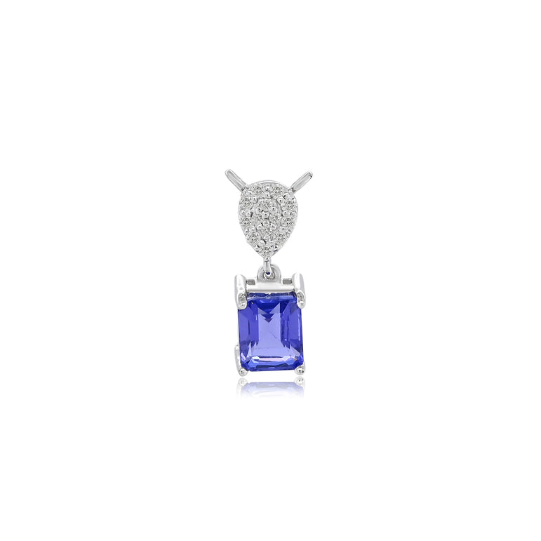 Tanzanite Pendant | 13 Diamond pcs | 0.06ctw Natural Diamond | 14k Gold