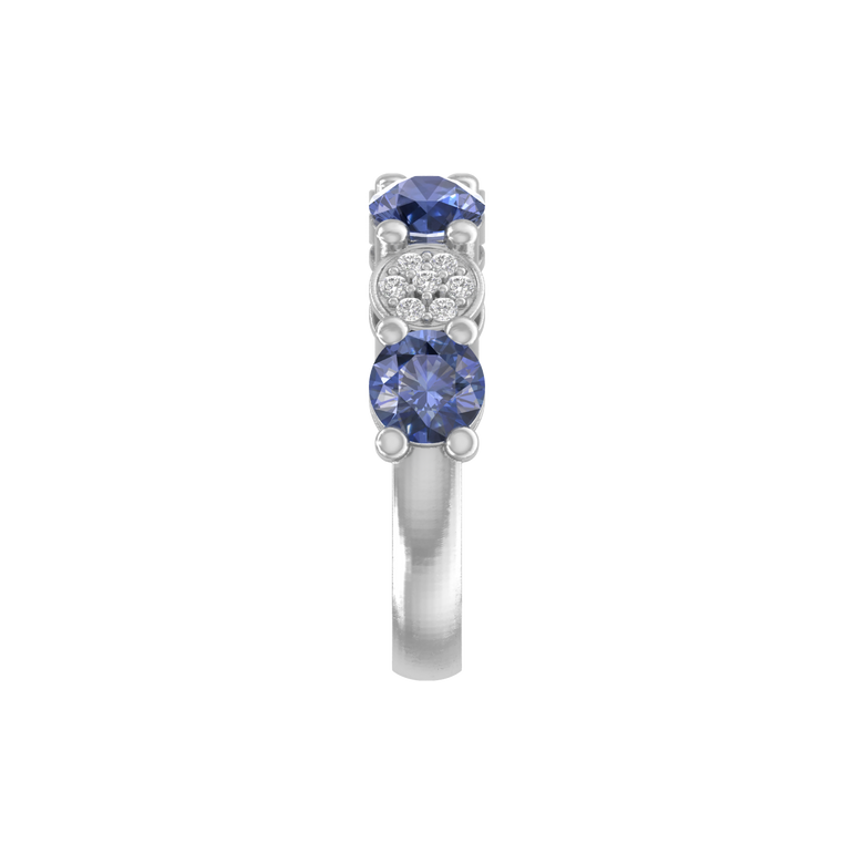 Tanzanite Wedding Band | 21 Diamond pcs | 0.18ctw Natural Diamond | 14k Gold