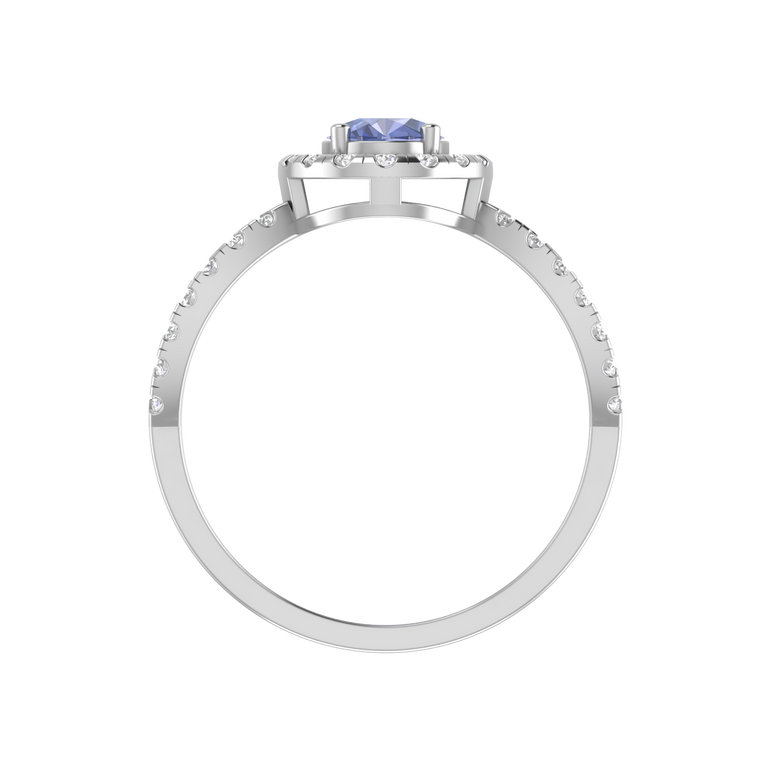 Tanzanite Ring | 44 Diamond pcs | 0.72ctw Natural Diamond | 14k Gold