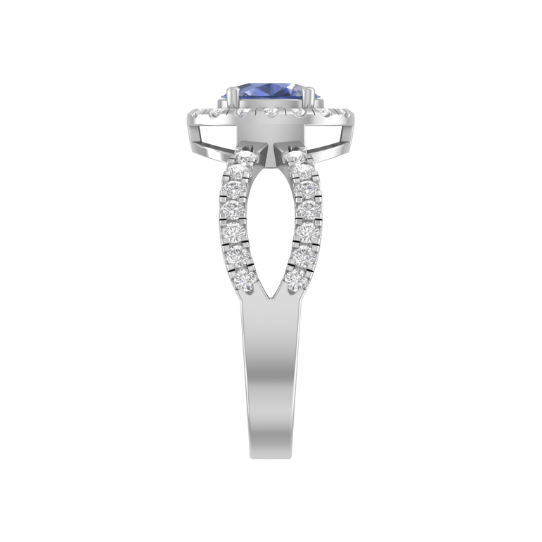 Tanzanite Ring | 44 Diamond pcs | 0.72ctw Natural Diamond | 14k Gold