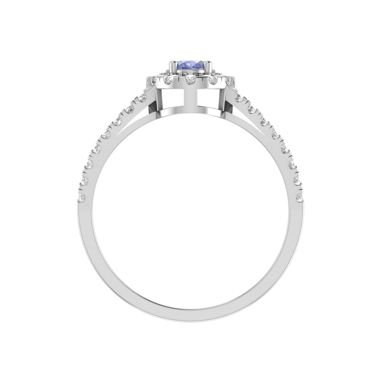 Tanzanite Ring | 46 Diamond pcs | 0.54ctw Natural Diamond | 14k Gold