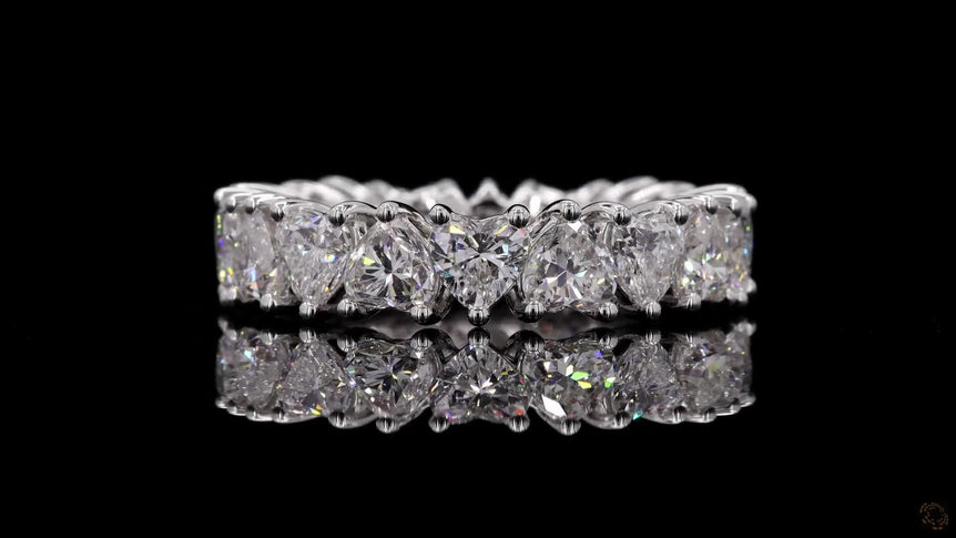 Heart-cut Lab Grown Diamond Eternity Band Ring