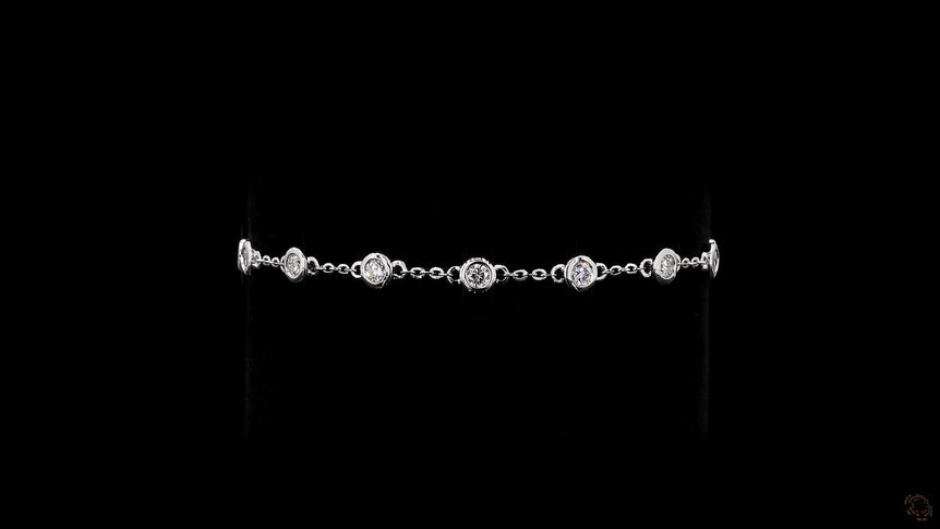 Round-Diamond Bezel Set Bracelet