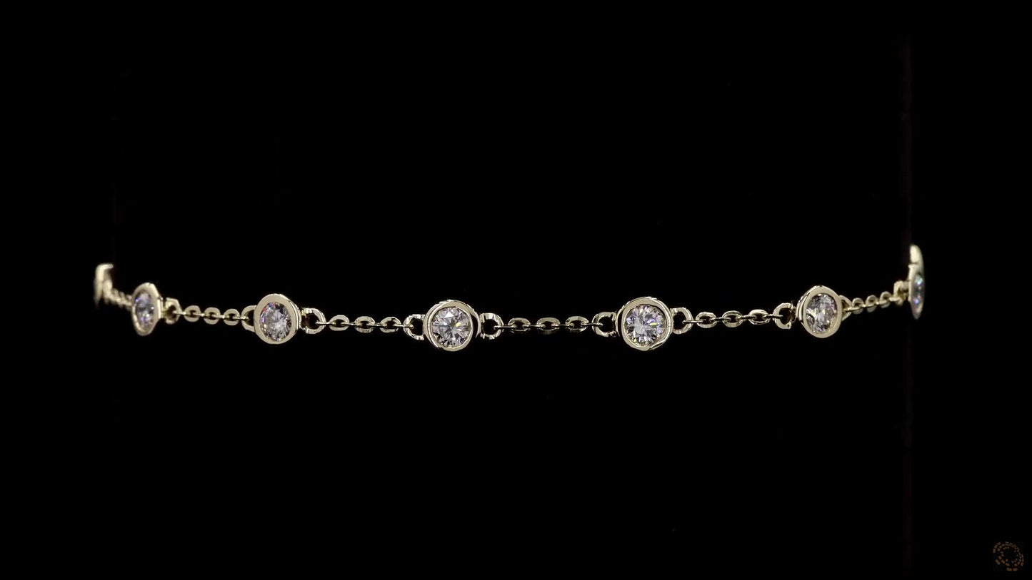 round-lab grown certified diamond bezel set bracelet