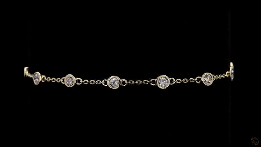 Round-Lab Grown Certified Diamond Bezel Set Bracelet