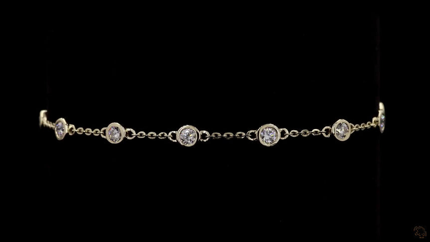 Round-Diamond Bezel Set Bracelet