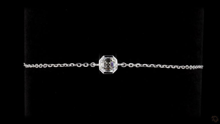 Asscher-cut Lab Grown Solitaire Diamond Bracelet