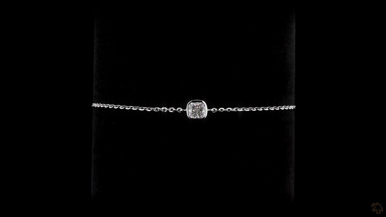 Cushion- cut Lab Grown Solitaire Diamond Bracelet