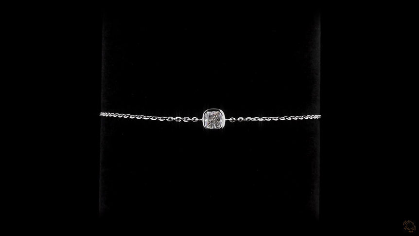 Cushion- cut Lab Grown Solitaire Diamond Bracelet