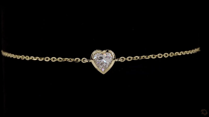 Heart-cut Solitaire Diamond Bracelet