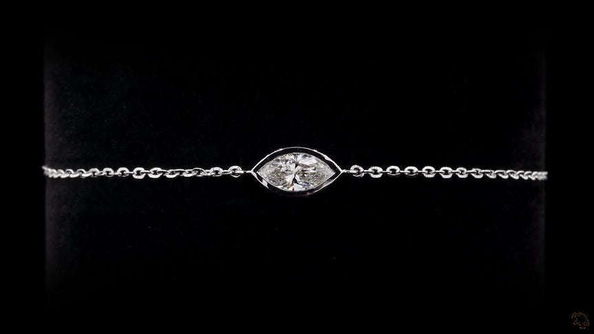 Marquise-cut Solitaire Diamond Bracelet