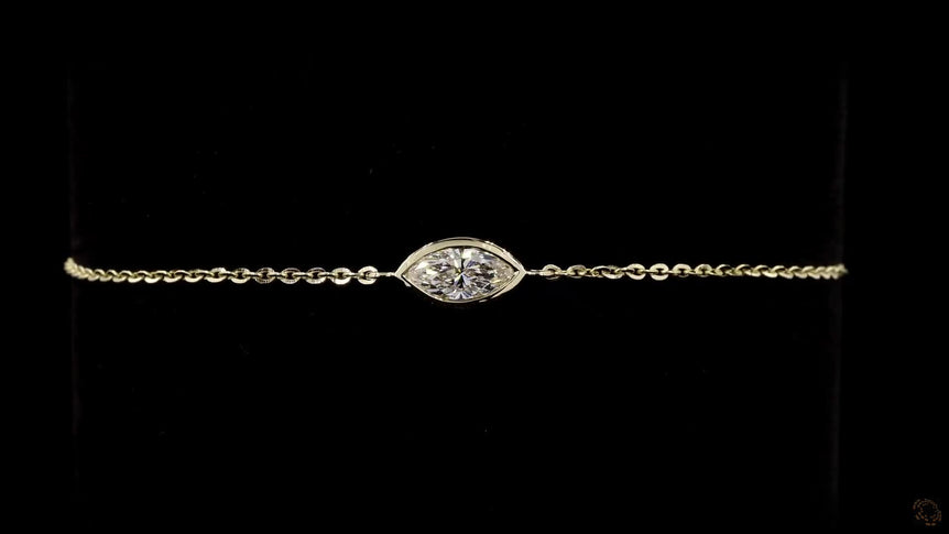 Marquise-cut Solitaire Diamond Bracelet