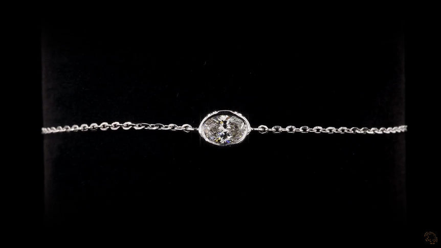 Oval-cut Solitaire Diamond Bracelet