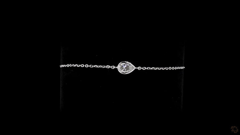 Pear-cut Solitaire Diamond Bracelet