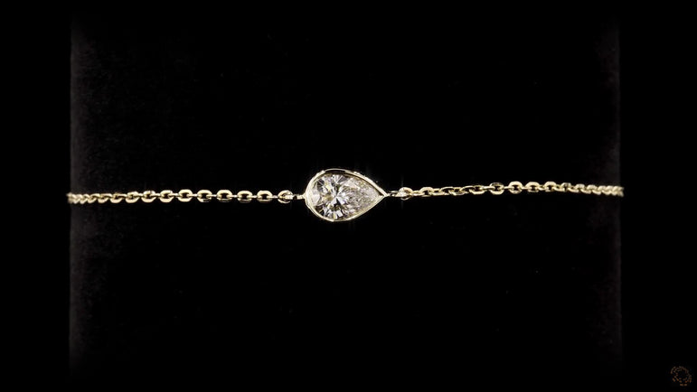 Pear-cut Solitaire Diamond Bracelet