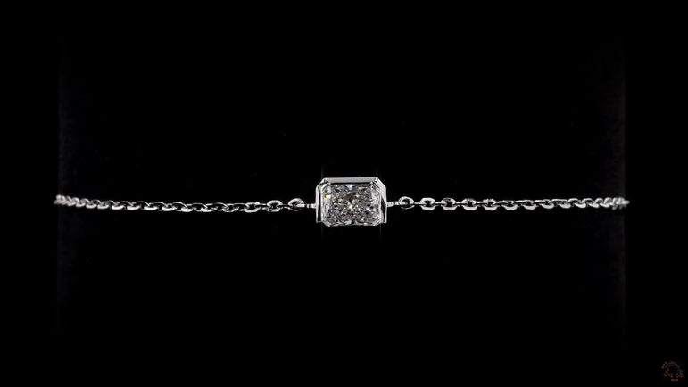 Radiant-cut Solitaire Diamond Bracelet