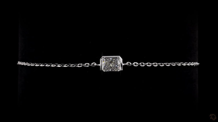 Radiant-cut Solitaire Diamond Bracelet