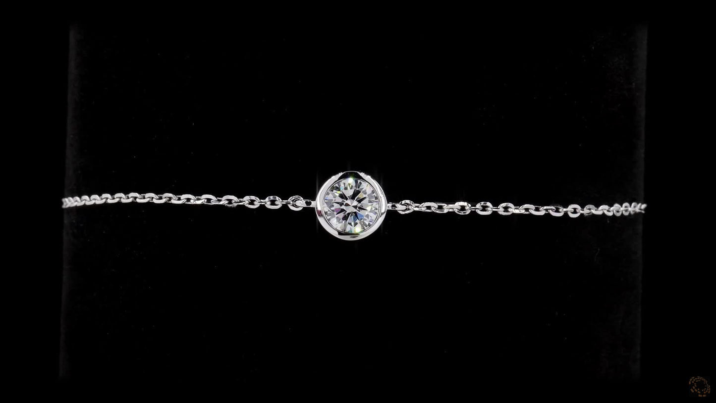 round-cut solitaire lab grown certified diamond bracelet